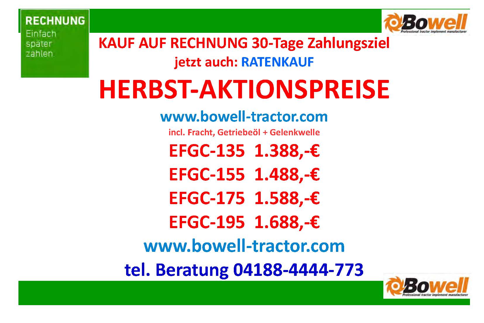 Produktbild von Bowell EFGC-155 Hammerschlegel-Mähwerk – 155 Cm Arbeitsbreite, 800 G Schlegel, NEU 2025