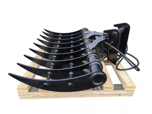 Bowell Hydraulischer Roderechen Wurzelrechen kompatibel zu MS-01 / MS-03  Minibagger