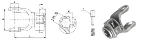 Preview: Gabel mit Spannstift für Gelenkwelle
