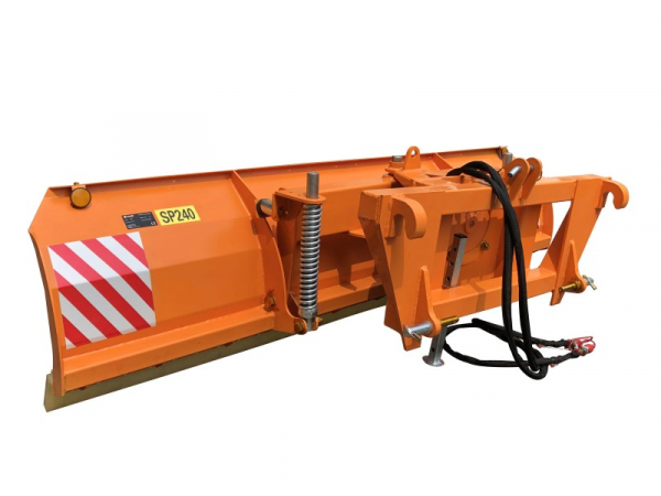 Bowell Schneeschild Räumschild  mit Pendelausgleich - Kat 1 / Kat 2 / Euro Frontlader Universal-Adapter - PU Schürfleiste - lieferbar als 160/180/200/220/240 cm